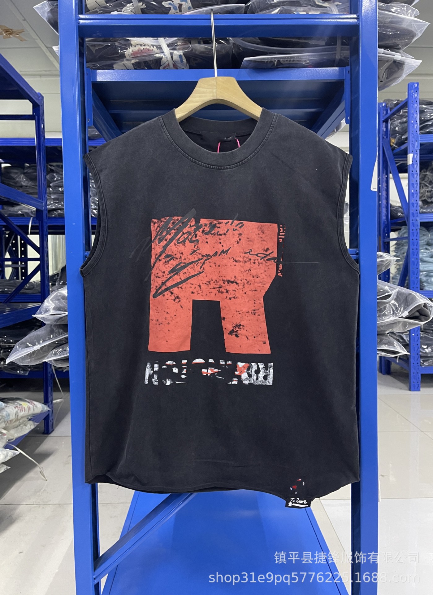 クロスボーダーの新型欧米のファッションブランドのレトロな水洗いは古い落書きをします。