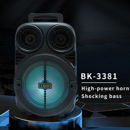 BK-3381 single 6.5-inch Bluetooth audio outdoor portable subwoofer with microphone karaoke square dance speaker