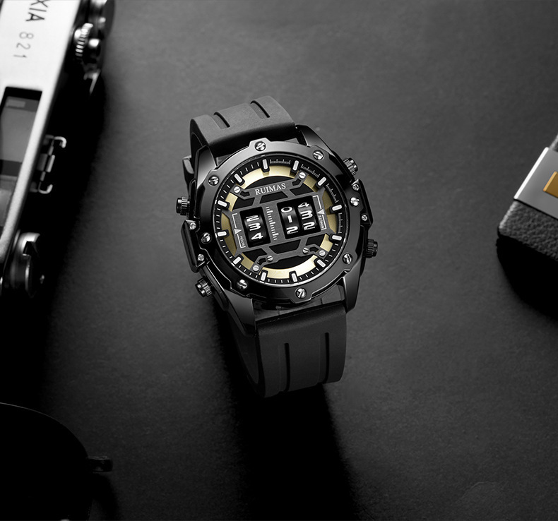 Orologio al quarzo da uomo moda con design a rullo impermeabile_voghion.com
