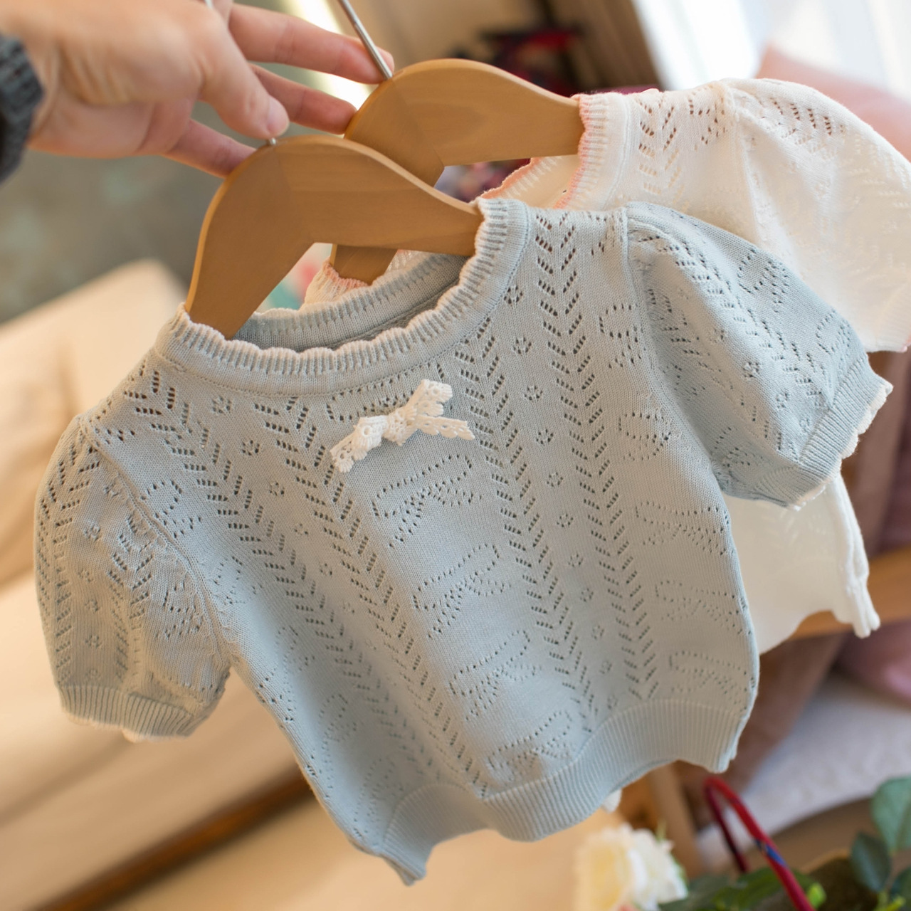 Dropshipping Summer Girls Short-Sleeved Cotton Pure Color Bow Vest N394