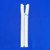 White fabric edge silver teeth*15cm