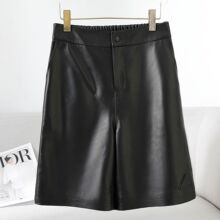 工厂现货2025秋冬季新款真皮绵羊皮短裤海宁休闲百搭真皮女式皮裤