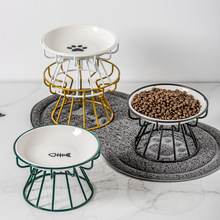 陶瓷猫碗宠物猫咪碗猫盘罐头盘饮水盘幼猫盘保护颈椎防黑下巴