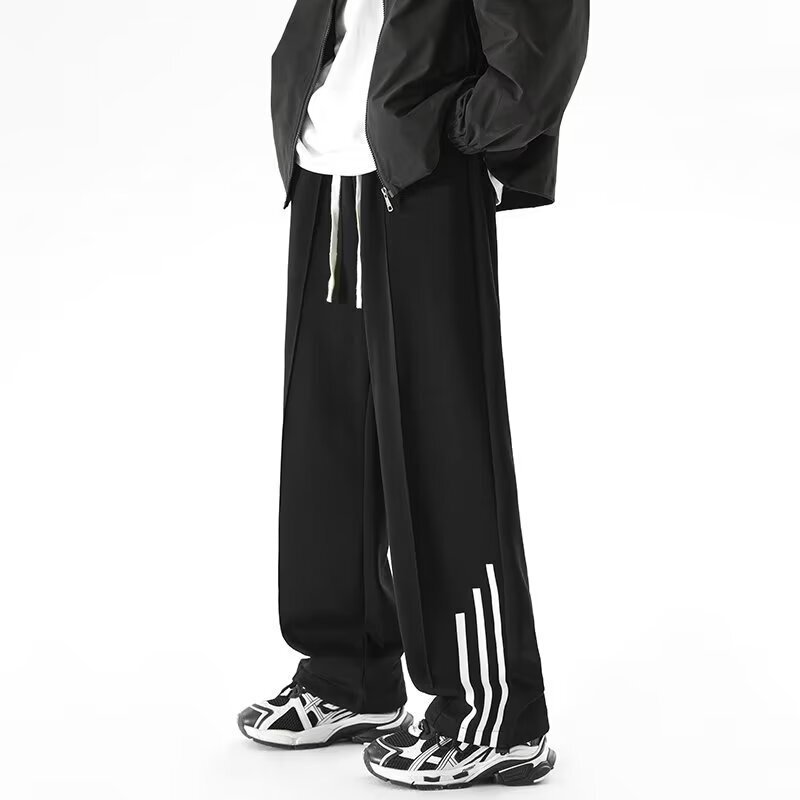 Casual pants men's trousers spring Hong Kong style all-match loose straight sweatpants shadowless Wall 1CK98317-tep36