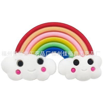 Invierno nuevo colorido unicornio serie agujero Zapatos flor Polaroid Arco Iris pony accesorios para niños transfronteriza en stock