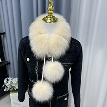 厂家定制真狐狸毛围脖大衣羽绒服日常百搭围巾加厚保暖轻奢款毛领