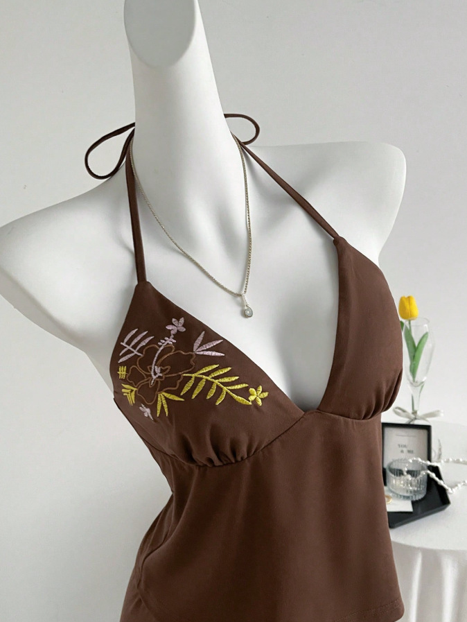 Completo due pezzi donna stile retrò top allacciato e shorts_voghion.com
