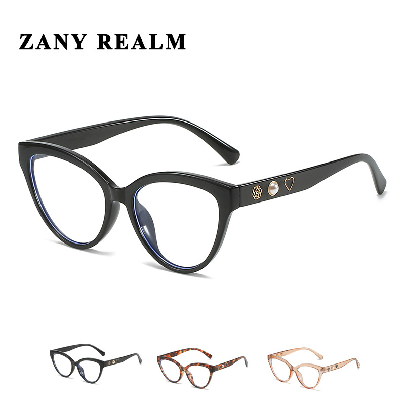 Nuevo ojo de gato retro en línea gafas de sol de la celebridad exquisito Chanel perla Camelia anti-azul gafas de luz fabricante en stock 5001