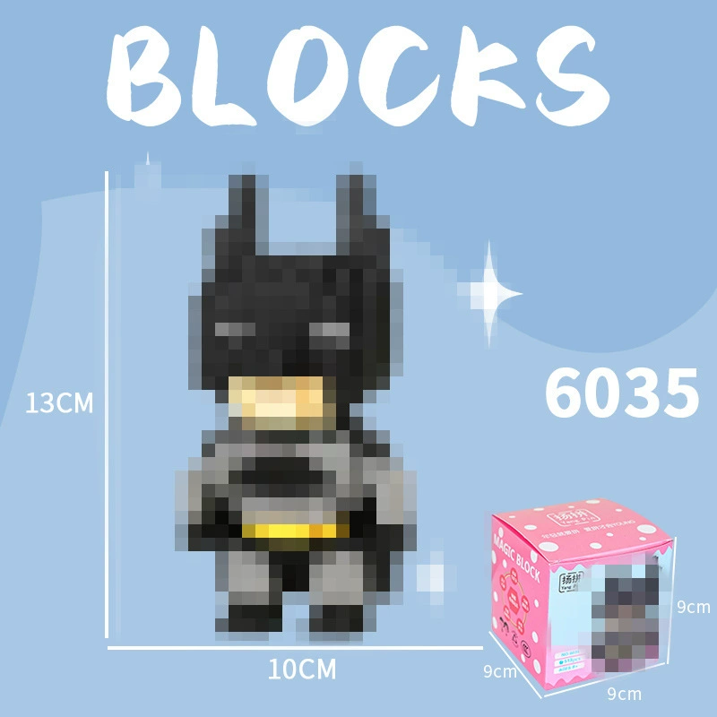 Cartoon Building Block Toy Set, Mini Constructor Doll, 9×9×9 cm, Assorted Character Designs