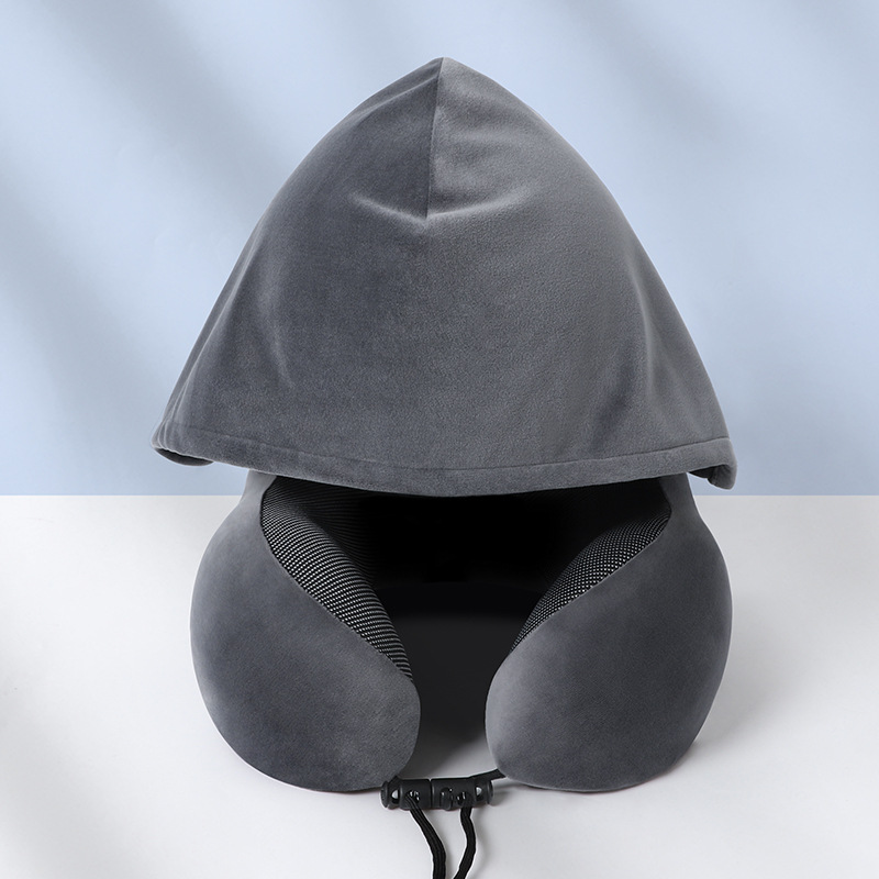 다크 그레이 - 신축성이 뛰어난 매우 부드러운 후드 목 베개