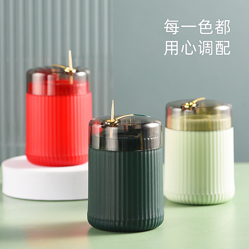 Toothpick tube advertising logo manufacturer wholesale toothpick bottle hotel creative light luxury plastic automatic push toothpick box