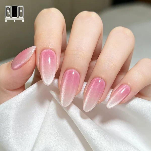 2026 French-style gradient cat-eye handmade nail art, water drop design, simple fake nail tips wholesale