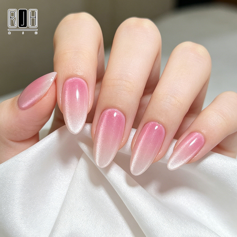 2026 French-style gradient cat-eye handmade nail art, water drop design, simple fake nail tips wholesale 2026 French-style gradient cat-eye handmade nail art, water drop design, simple fake nail tips wholesale