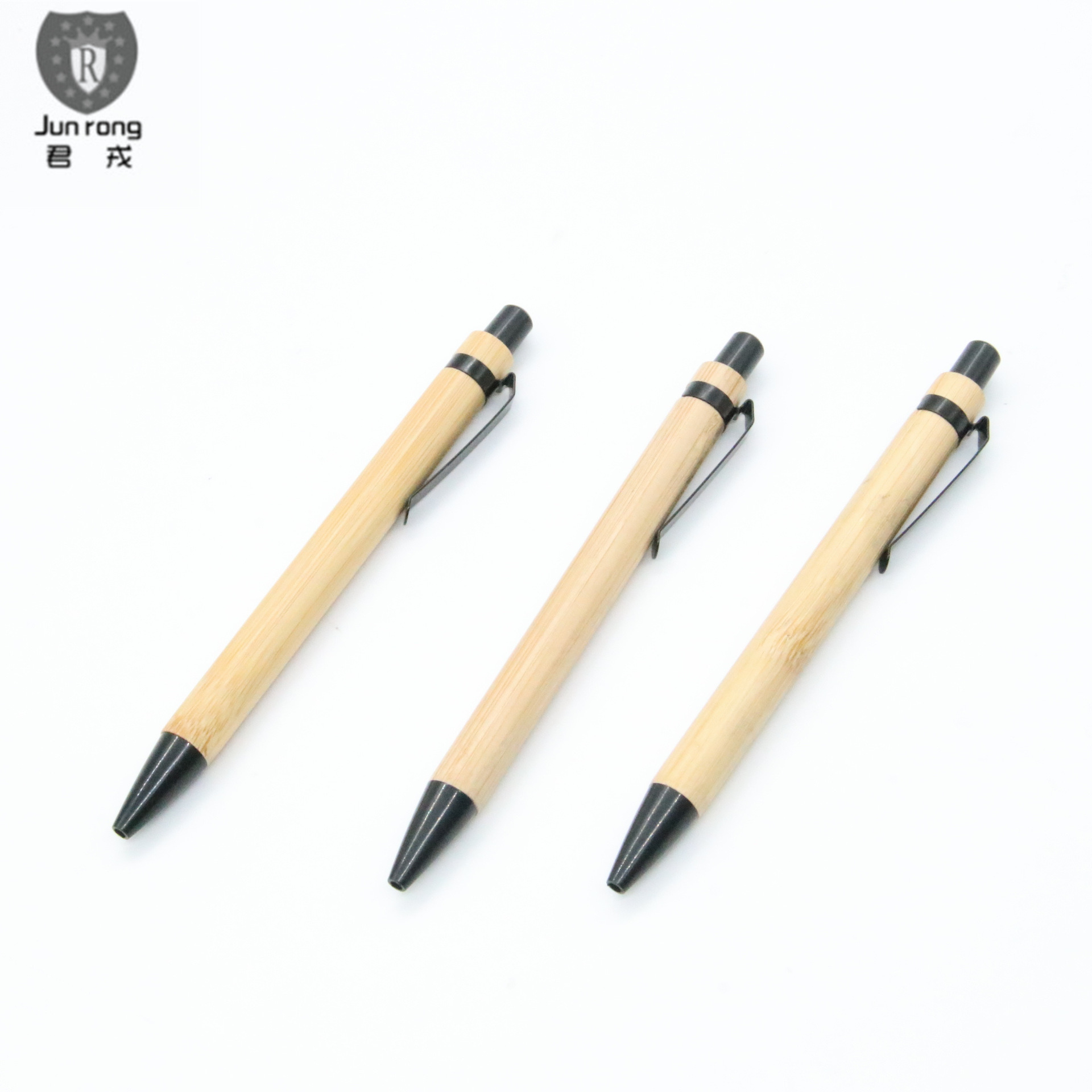 Pluma de bambú prensa bolígrafo L soporte de pluma de metal pluma de aceite medio pluma de regalo publicidad bolígrafo