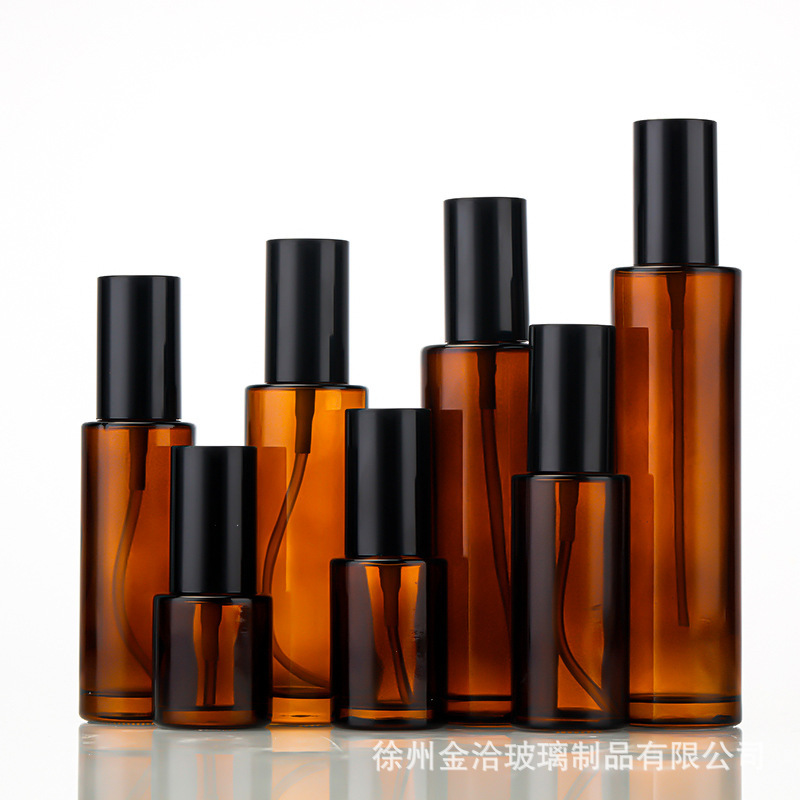 茶色の遮光ローションボトル 30ml50ml100ml 茶色のプレスエッセンスボトルトナースプレーボトル|undefined