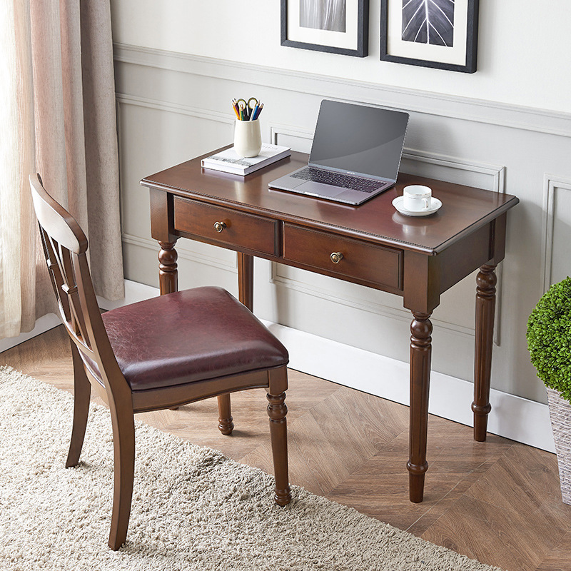 All Solid Wood American Desk Home Modern Minimalist Study Computer Desk Office Desk Student Writing Desk Bedroom Table