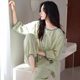 Woven Cotton Gauze Pajamas Women's Spring and Autumn Cotton Seven-point Sleeve 2025 New Spring and Summer Cotton Long-sleeved Home Clothes