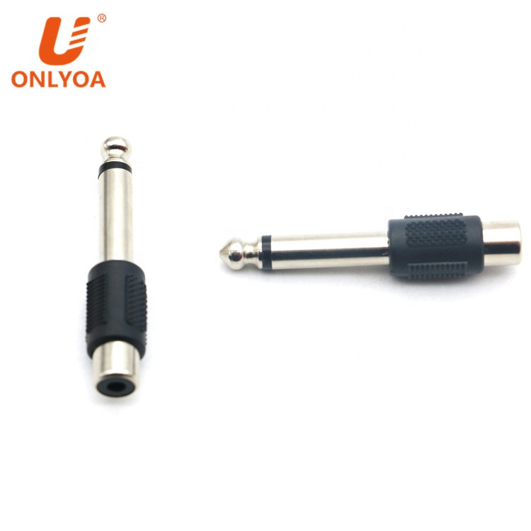 6.35mm公头转RCA莲花母座  6.5mm转莲花AV母座 6.35音频转接头