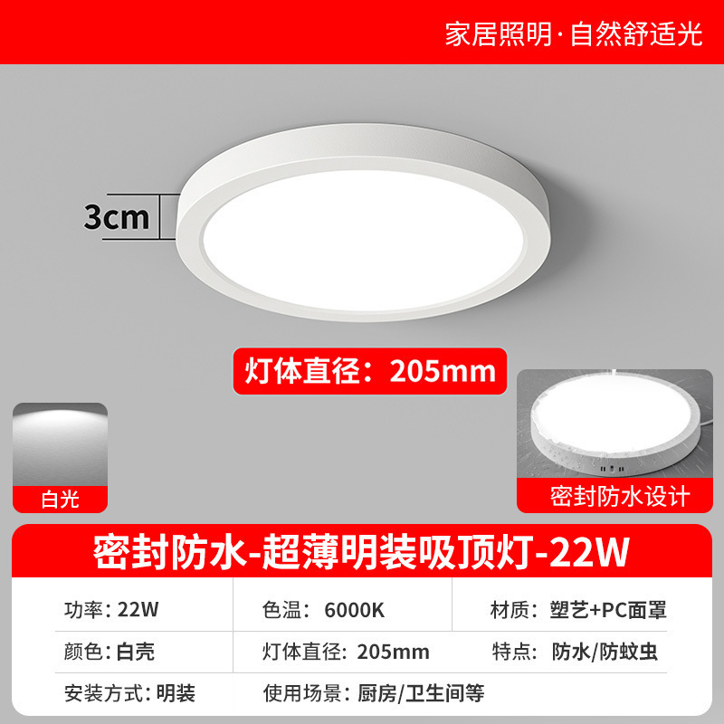 防水 LED シーリングランプキッチンバスルームトイレバスルームバルコニー特別な屋外軒通路照明|undefined