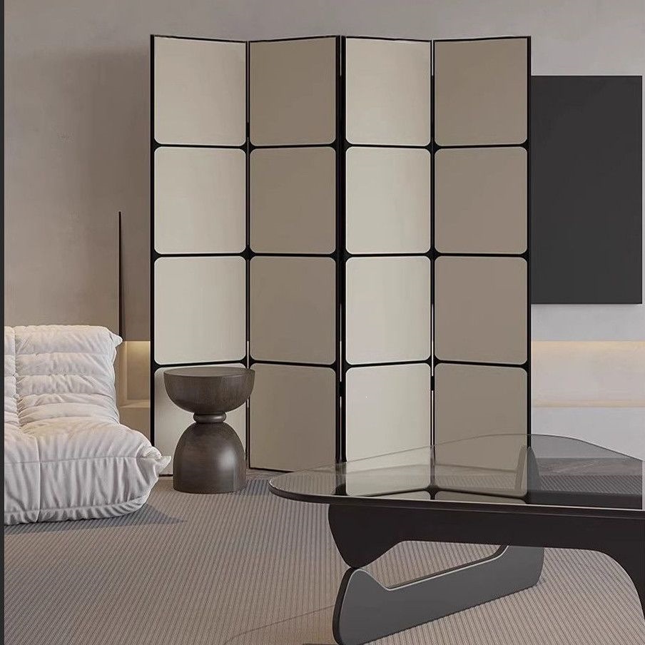 French-Style Vintage Screen, Modern Minimalist Cream-Style Live Broadcast Background Screen, Partition for Living Room, Foldable and Movable for Privacy