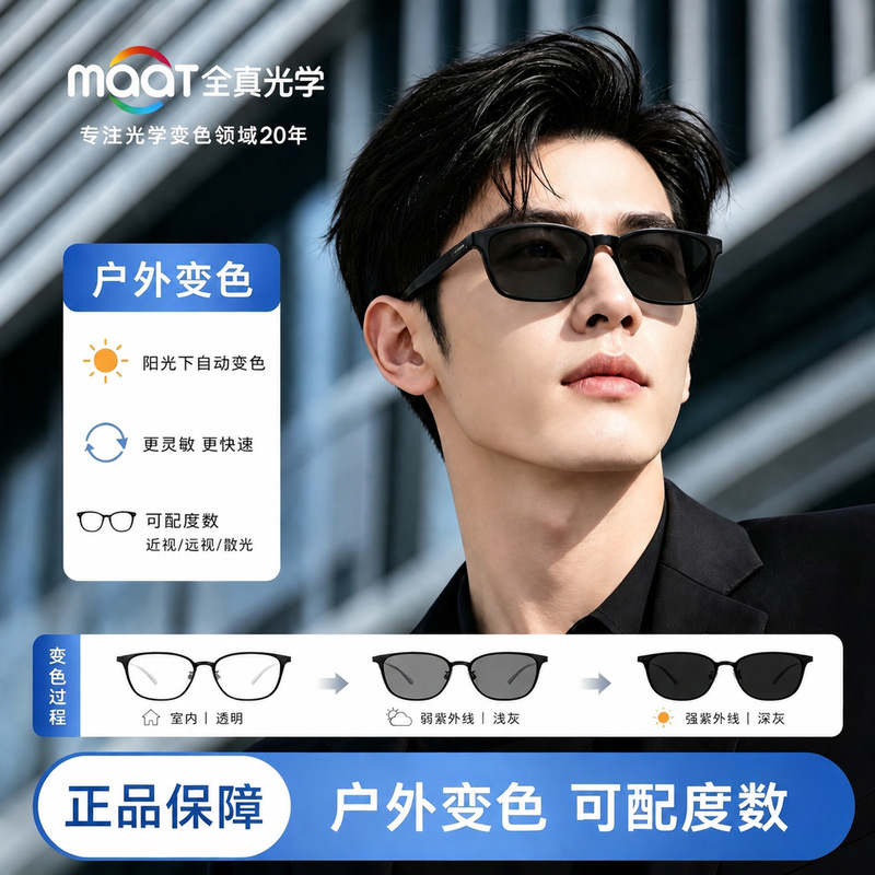Full photochromic lenses 1.67 1.74 for high-degree myopia, ultra-thin anti-blue light coating, changes from brown to gray Full photochromic lenses 1.67 1.74 for high-degree myopia, ultra-thin anti-blue light coating, changes from brown to gray