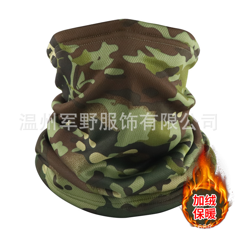 Camuflamiento y veludo turbante de invierno máscara de ciclismo al aire libre máscara de cuello caliente de invierno deportivo cubierta de cabeza transfronteriza