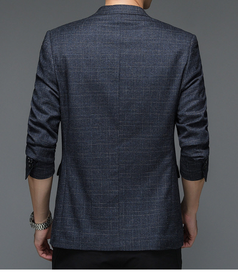 Áo vest nam dáng ôm cổ vest một hàng hai nút phong cách Hàn Quốc — Xanh xám chi tiết 12