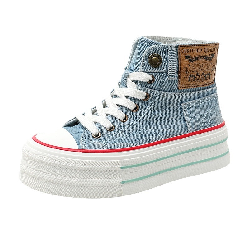 Br616 Neue Canvas-Schuhe für Damen, neuer Sommer-High-Top, atmungsaktiv, dicke Sohle, höhenverstärkend, vielseitig, strapazierfähig_voghion.com