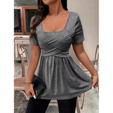 M 36517 Square Neck Cross Strap T-shirt ���콻������� T ��