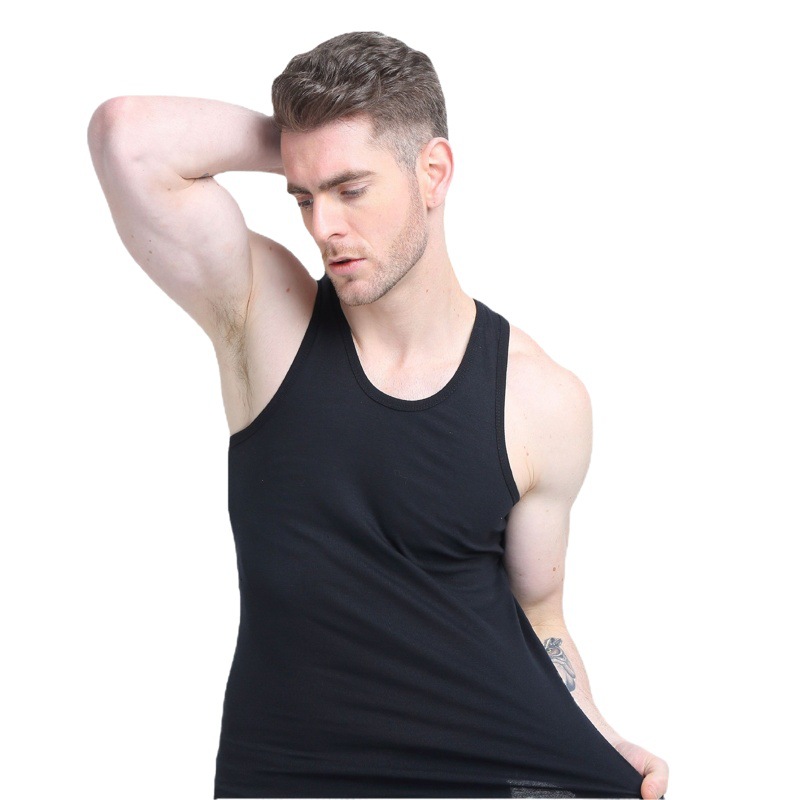 100% Pure Cotton Men's Tank Top, Youth Slim-Fit Stretchy Base Layer Sports Undershirt, Men's Pure Cotton Tank Top