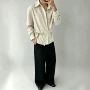 春秋季条纹男女美式衬衣