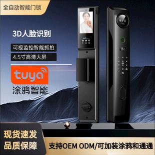 Cross-Border Customized Graffiti Ai Face Recognition Smart Lock Home Fingerprint Lock Smart Visual Camera Smart Door Lock