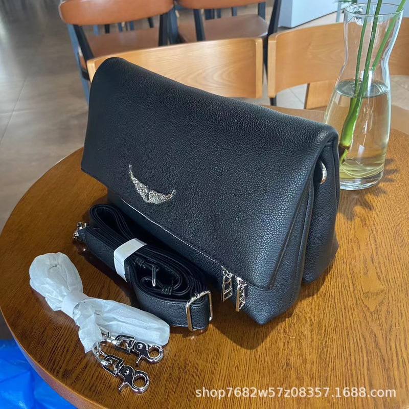 French ZV new cross-border foreign trade Diamond-embedded wings chain bag women's crossbody business simple casual fashion bag French ZV new cross-border foreign trade Diamond-embedded wings chain bag women's crossbody business simple casual fashion bag