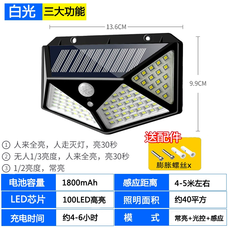 Travel physiological lights solar-powered for gazebo, induction wall sconce, human sensor