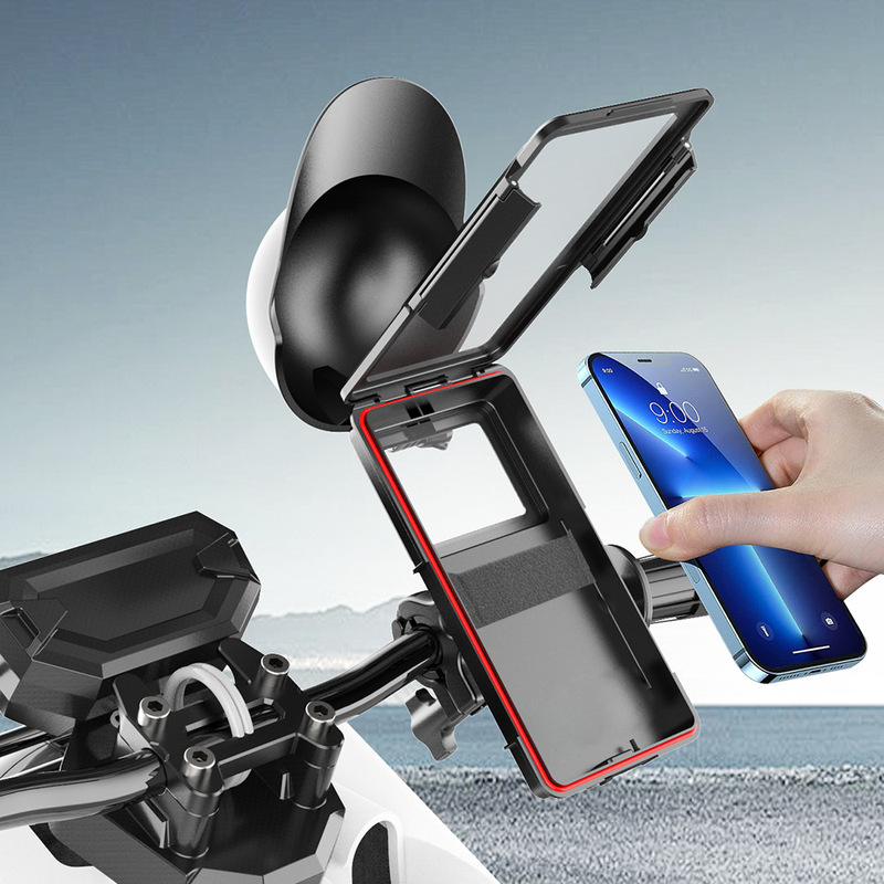 Waterproof Case with Hat for Cycling Mobile Phone Holder, Electric Vehicle and Motorcycle Universal Navigation Stand, Meituan Takeaway Waterproof Case
