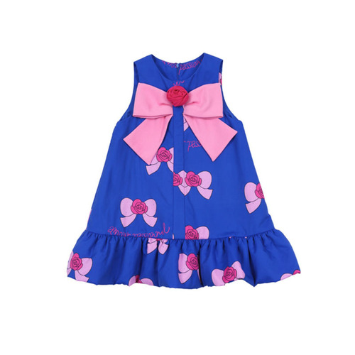 !BE24 Spring New Girls' Dress Set Korean Version Cute Bow Princess Dress Backless Dress