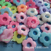 19mm Flower Tablets Mixed Color Candy Color Candy Smooth Plastic Pressive Pressure Pressure Press DIY Flower -shaped Bead Accessories