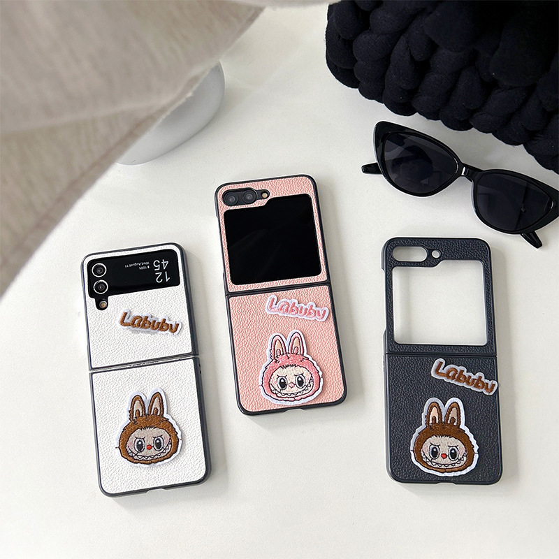Suitable for Samsung Zflip6 Flip Phone Case Foldableing Screen Oppofindn2Flip Leather Cartoon Rabbit Thin Model Suitable for Samsung Zflip6 Flip Phone Case Foldableing Screen Oppofindn2Flip Leather Cartoon Rabbit Thin Model