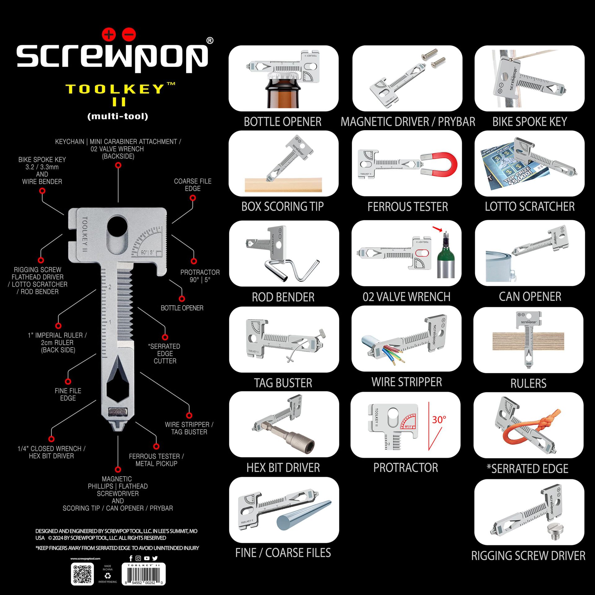 アマゾンの新しいアイデア17-in-1 Multi-Tool多機能ツールキーホルダー修復ツール