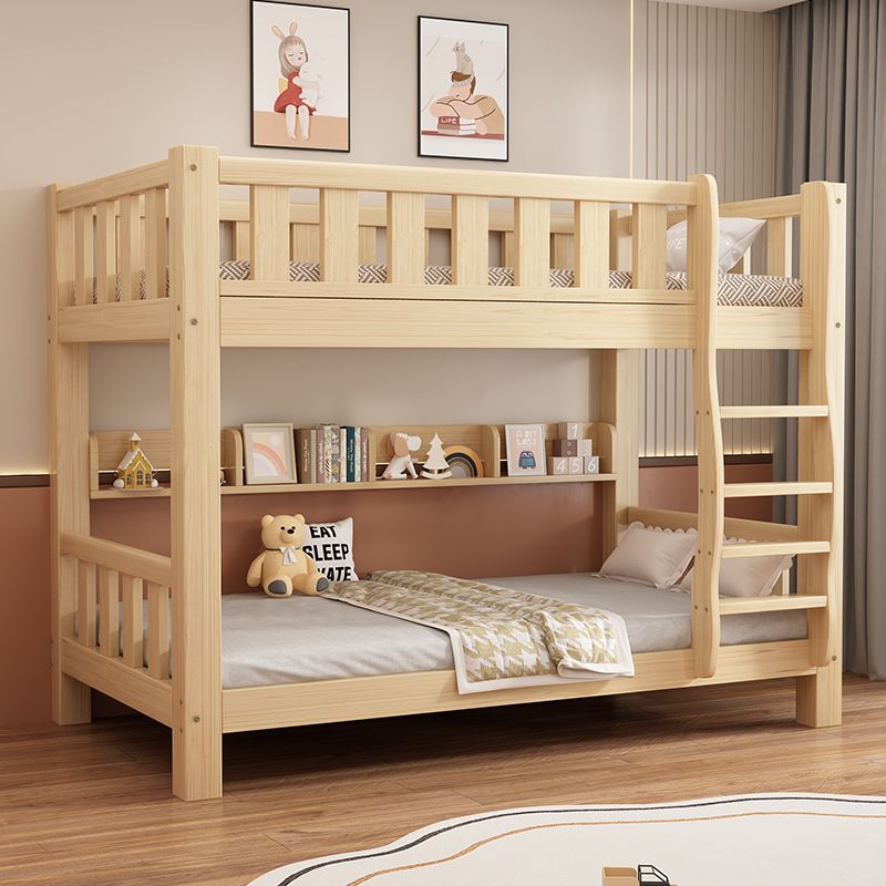 Cama de madera alta y baja para adultos cama de madera superior y inferior dormitorio de la escuela cama de doble cama doméstica cama de dos capas image 4