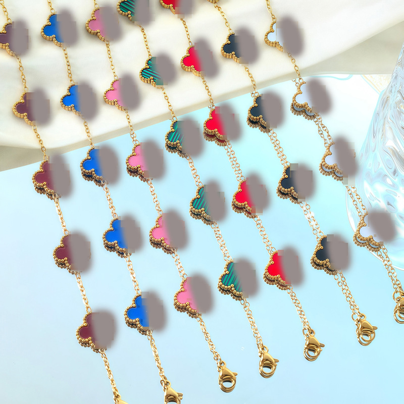 Cross-Border Hot-Selling Non-Fading High-End Four-Leaf Clover Bracelet for Women, Personalized, Simple, Niche, Light Luxury Titanium Steel Jewelry