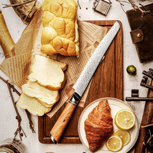 面包刀大马士革吐司切片刀锯齿刀厨房多功能家用切蛋糕烘焙工具刀