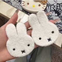 自制米菲兔毛绒卡通发帖刘海贴甜美少女讹钱无痕魔术贴发饰