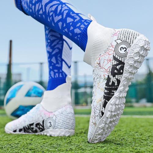 Cross-border large size 48 football shoes men's broken nails ag long nails TF short nails middle school students adult breathable grass high-top sneakers