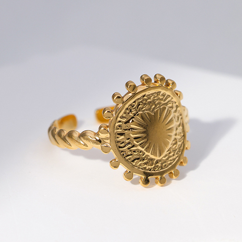 Real Gold Plated Plating Material Open Ring Classification 18K Gold Plating Color Wholesale Jewelry Fashion Heart Shape 304 Stainless Steel 18K Gold Plated Plating Stainless Steel Rings