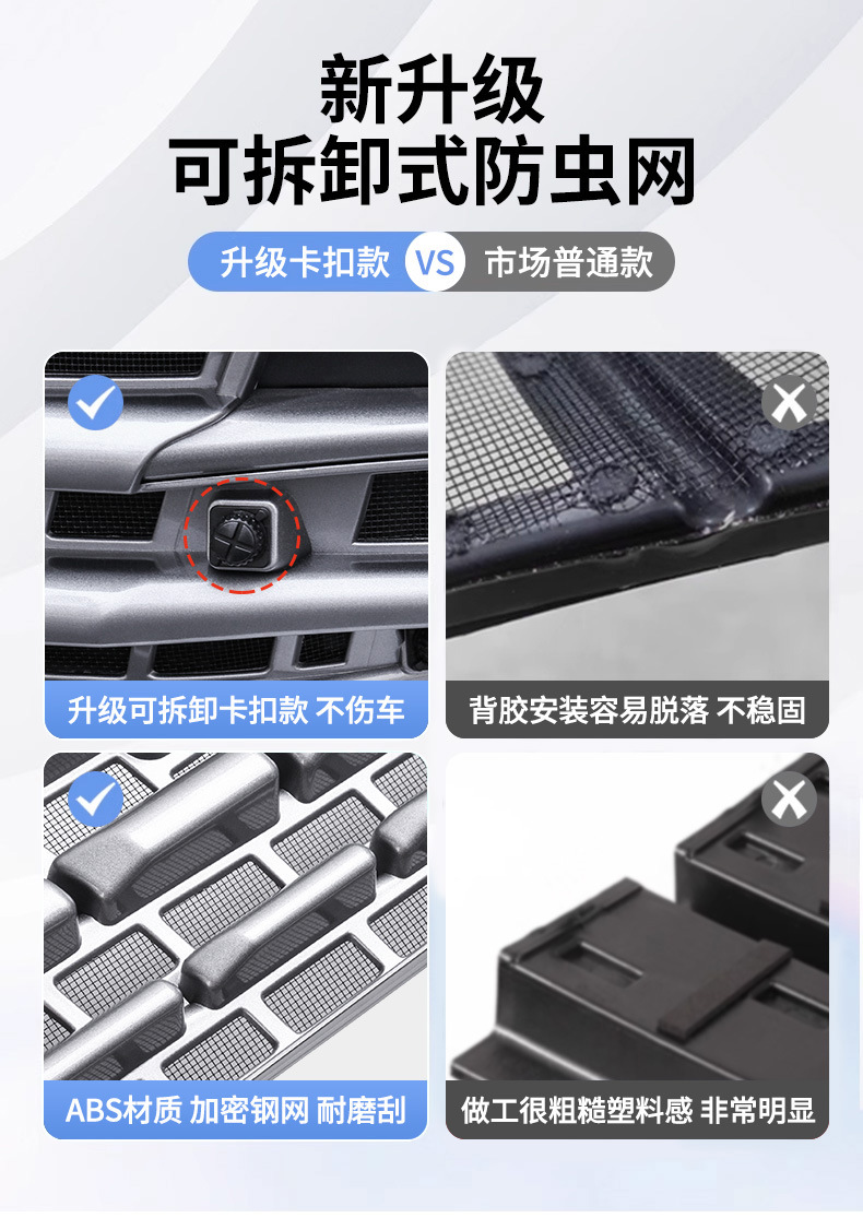 Suitable for 22--25 Toyota Avalon Insect-Proof Net Snap-On Medium Grids Grille Dust-Proof and Anti-Blocking Car Accessories
