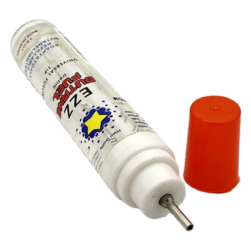 Оптовая поставка в наличии маленькая бутылочная Зажигалка бутановый газ 18 мл ветрозащитная Зажигалка Универсальная газовая заправка