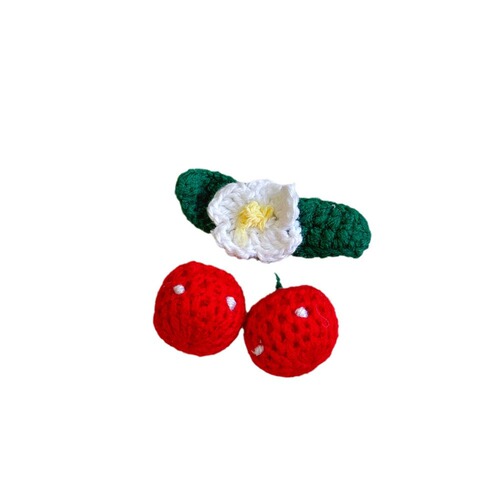 Tassel cherry children's hairpin handmade crochet wool baby BB clip hairpin cross-border best-selling hair accessories finished product
