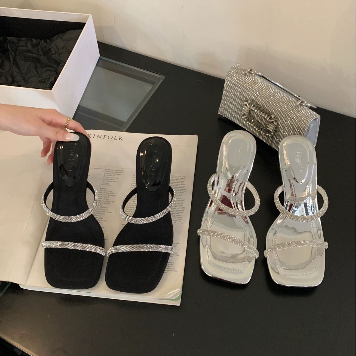 Summer fashionable high slide, sandals, slippers, footwear, 2024 years, high-quality style