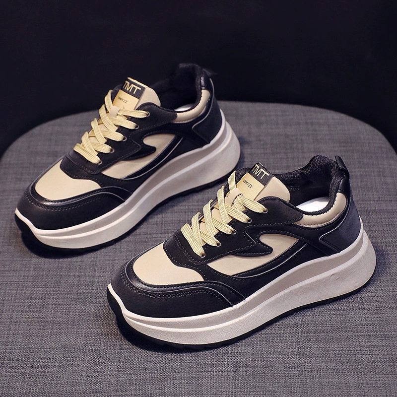 Модные женские кроссовки в стиле "dad sneakers" 2025 года, новые весенне-осенние модели в корейском стиле, универсальные спортивные повседневные кроссовки на толстой подошве, увеличивающие рост.